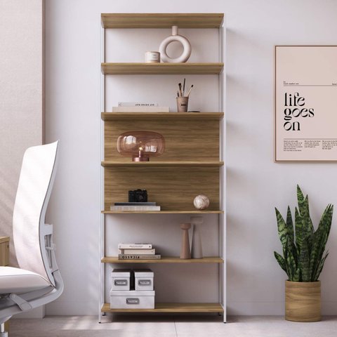 Estante para Escritório com 7 Prateleiras 87cm Concept Móvel na Caixa