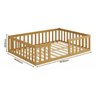 Cama Casal Montessoriana com Grade de Proteção Premium Quarto Moderno Cercado Cor Nature - 3