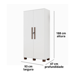 Armário Multiuso Dacar C/ Chave, Prateleira e Cabideiro Mdf:canela/offwhite - 5