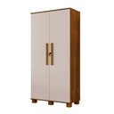 Ver imagem 4 de Armário Multiuso Dacar C/ Chave, Prateleira e Cabideiro Mdf:canela/offwhite