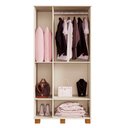 Ver imagem 6 de Armário Multiuso Dacar C/ Chave, Prateleira e Cabideiro Mdf:canela/offwhite