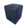 Puff Banqueta Quadrado Cubo Decorativo Courino e Suede Azul Marinho Courino - 1