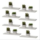 Ver imagem 1 de Kit 8 Prateleiras 60x10 MDF Branco com Suporte Invisível