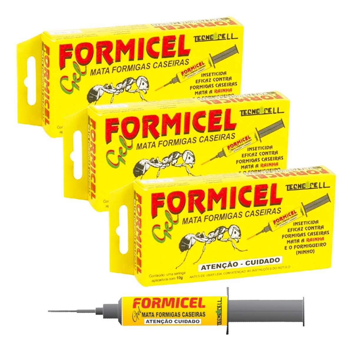 Kit 3 Formicel Gel Elimina Formigas Caseiras 10g Tecnocell