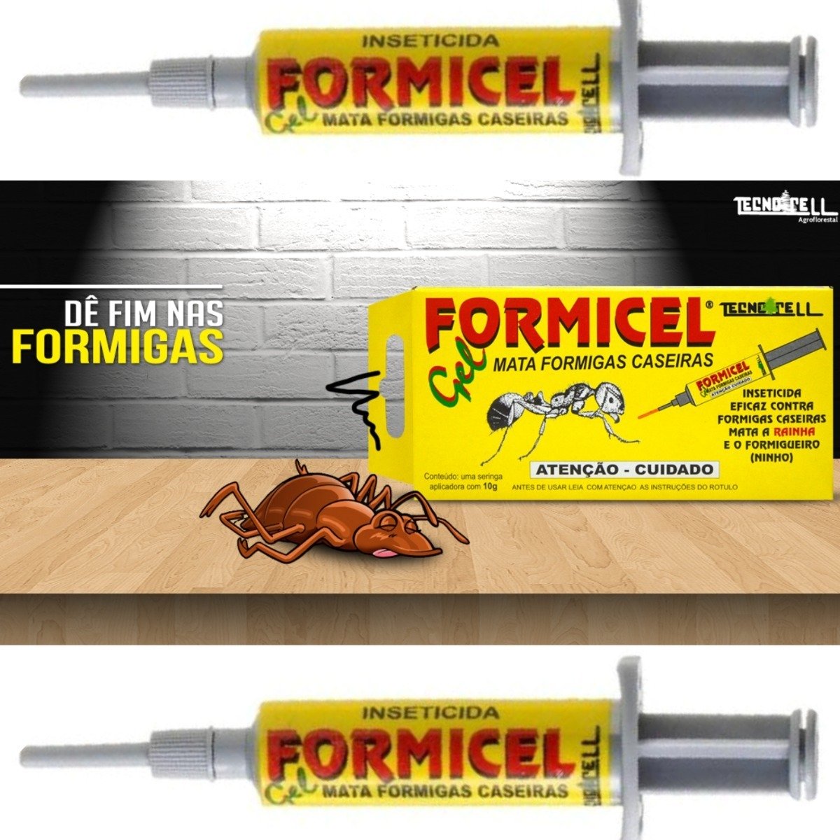 Kit 3 Formicel Gel Elimina Formigas Caseiras 10g Tecnocell - 5