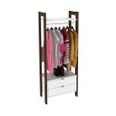 Ver imagem 1 de Closet Modulado Aberto com 2 Gavetas Prateleiras e Cabide Az1011 Tecno Mobili -branco/nogal