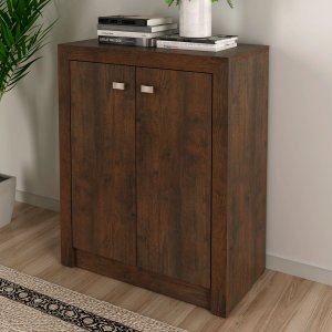 Armário Balcão para Escritório Baixo 60cm 2 Portas Me4103 Tecno Mobili - Rústico