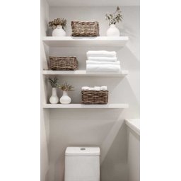 Kit 3 Prateleiras 80x30 MDF Branco com Suporte Flutuante Invisível - 2