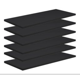 Kit 6 Prateleiras 70x30 MDF Preto com Suporte Flutuante Invisível - 1