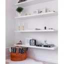 Ver imagem 3 de Kit 4 Prateleiras 70x30 MDF Branco com Suporte Flutuante Invisível