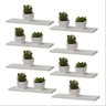 Kit 10 Prateleiras 60x15 MDF Branco com Suporte Flutuante Invisível - 1
