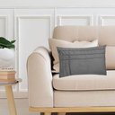 Ver imagem 3 de Kit 2 Capas para Almofada Drapeada Line T Retangular em Veludo Várias Cores Cor:cinza Claro