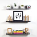 Ver imagem 3 de Kit 5 Prateleiras 60x15 MDF Preto com Suporte Flutuante Invisível