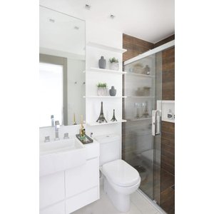 Kit 4 Prateleiras 60x15 MDF Branco com Suporte Flutuante Invisível