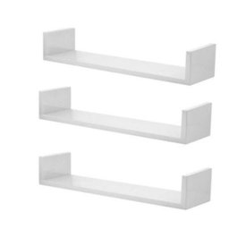 Kit 3 Prateleiras Nichos em U 50x15 MDF Branco com Suporte Flutuante Invisível - 5