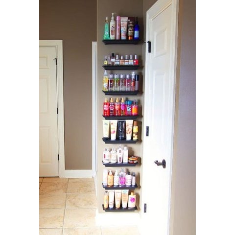 Kit 8 Prateleiras 50x20 MDF Preto com Suporte Flutuante Invisível