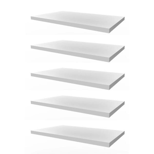 Kit 5 Prateleiras 50x20 MDF Branco com Suporte Flutuante Invisível - 3