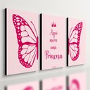 Ver imagem 1 de Kit 3 Quadro Decorativo Quarto Menina Dorme Princesa Bebê 40x28