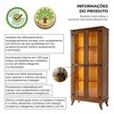 Ver imagem 3 de Kit Cristaleira Requinte e Buffet Imperial 2 Portas em Madeira com Vidro para Sala - Castanho