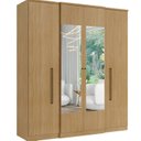 Ver imagem 2 de Guarda-Roupa 4 Portas 2 Gavetas com Espelho 181cm Splendore Marrom Nogal