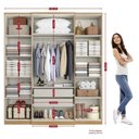 Ver imagem 3 de Guarda-Roupa 4 Portas 2 Gavetas com Espelho 181cm Splendore Marrom Nogal