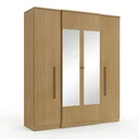 Ver imagem 2 de Guarda-Roupa Solteiro com Espelho 4 Portas 2 Gavetas 206 x 181cm Splendore Yescasa Marrom Nogal