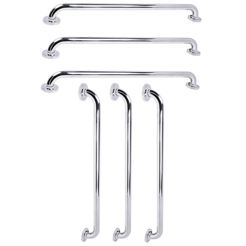 Barra de Apoio 70cm Inox Kit 6 Unidades Idoso Criança Gestante Deficiente Banheiro Box Suporte Corri