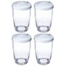 Kit 4 Queijeiras Farinheiras Plásticas com Tampa 350ml Brancas ou Restaurante Buffet - 1