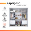 Ver imagem 7 de Guarda Roupas Casal Ripado com Espelho 2 Portas de Correr 4 Gavetas Trianon Branco Zanzini