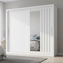 Ver imagem 2 de Guarda Roupas Casal Ripado com Espelho 2 Portas de Correr 4 Gavetas Trianon Branco Zanzini