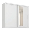 Ver imagem 1 de Guarda Roupas Casal Ripado com Espelho 2 Portas de Correr 4 Gavetas Trianon Branco Zanzini