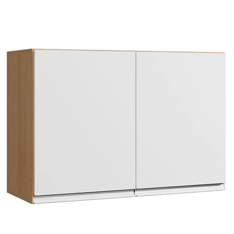 Armário Aéreo Andréia 80cm 2 Portas Amendôa/branco - Ajl Moveis