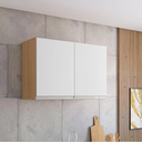 Ver imagem 2 de Armário Aéreo Andréia 80cm 2 Portas Amendôa/branco - Ajl Moveis