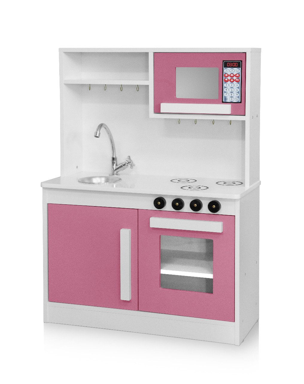 Mini Armário de Cozinha Infantil Unicórnio Arco Íris em Mdf:rosa - 2