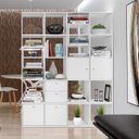 Ver imagem 7 de Estante Modular Lego Multifuncional Divisor De Ambiente Branco