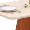Mesa de Jantar Retangular Tampo de Vidro 136x90 Dj Móveis Siena Freijó Off White - 4