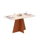 Ver imagem 2 de Mesa de Jantar Retangular Tampo de Vidro 136x90 Dj Móveis Siena Freijó Off White