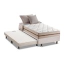Ver imagem 1 de Cama Box c/Auxiliar Solteiro: Colchão Anjos MasterPocket Classic Bege + Base CRC Courano Branco(88x1