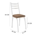 Ver imagem 5 de Kit 4 Cadeiras de Cozinha Luisiana Estampado Rattan Bege Pés de Ferro Branco - Pallazio