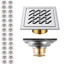 Ver imagem 1 de Ralo 10x10 Inox Kit 28 Uni Banheiro Casa Quintal Jardim Anti Inseto Anti Odor Varanda Higienico Lava