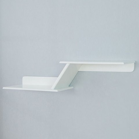 Prateleira Niho Duplo Zig Zag Mdf Branca