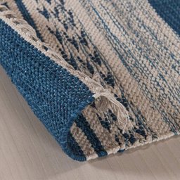 Tapete Retangular Kilim Raipur Niazitex 140x200 Cm Azul Listrado - 3