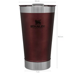 Copo Térmico Stanley para Cerveja ou Café com Tampa e Abridor Aço Inox Vinho - 3 Copo Térmico Stanley para Cerveja ou Café com Tampa e Abridor Aço Inox Vinho - 3