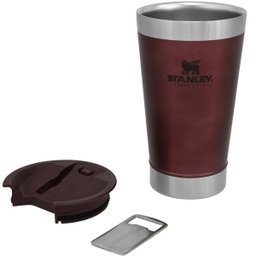 Copo Térmico Stanley para Cerveja ou Café com Tampa e Abridor Aço Inox Vinho - 7 Copo Térmico Stanley para Cerveja ou Café com Tampa e Abridor Aço Inox Vinho - 7