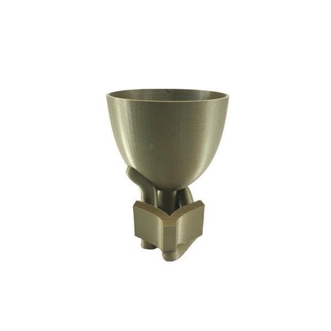 Lendo Livro Deitado - Vaso Cactos ou Suculentas:dourado