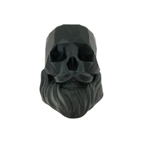 Caveira Barba - Vaso Cactos ou Suculentas:preto