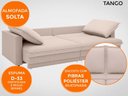 Ver imagem 5 de Sofá Tango 2,40m sem Caixa, Retrátil e Reclinável Velosuede Bege - Netsofás