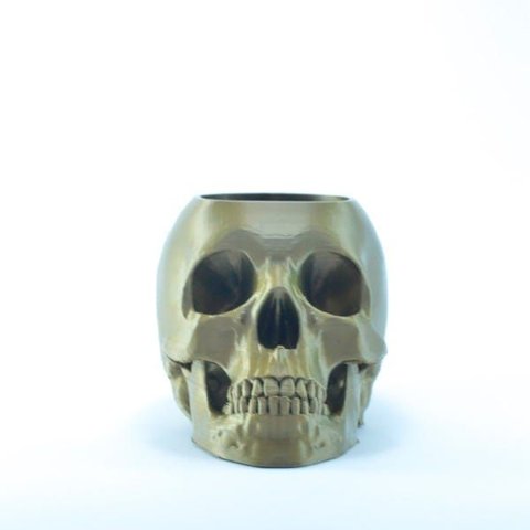 Caveira - Vaso Cactos ou Suculentas: Verde