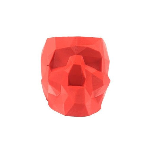Caveira Geometrica - Vaso Cactos ou Suculentas:vermelho