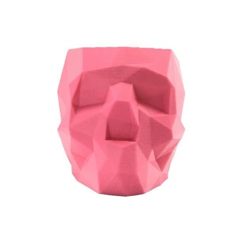 Caveira Geometrica - Vaso Cactos ou Suculentas:rosa